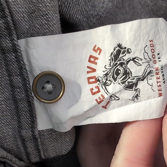 Tecovas Denim Pearl Snap Long Sleeve Western Shirt Size XL in Steel Gray - Picture 9 of 11